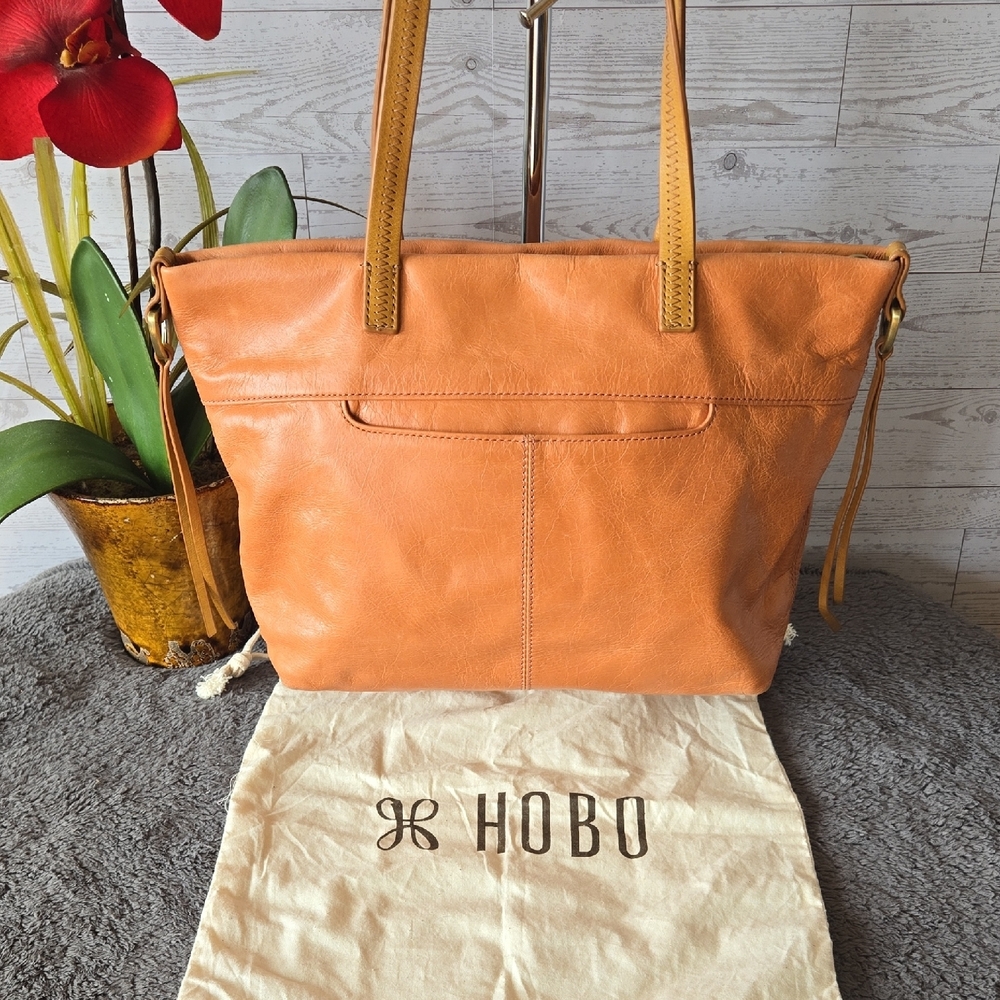 Hobo  Leather Tote Bag Coral/Tan Straps
